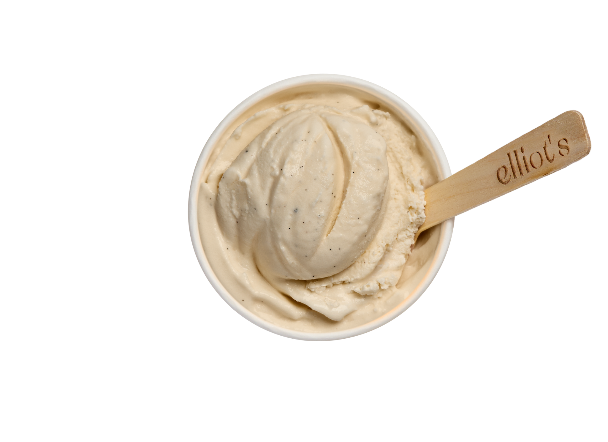Elliot's twist on classic vanilla ice cream includes double the typical amount of vanilla