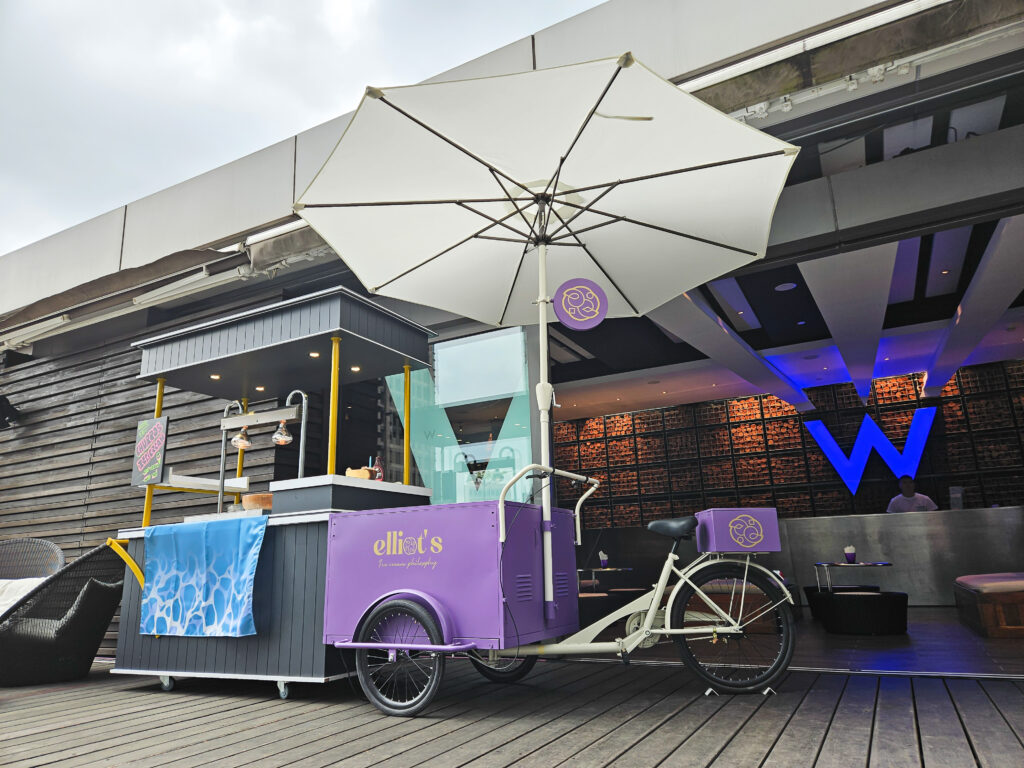 Elliot's umbrella ice cream cart at W Taipei Hotel pool